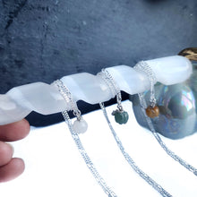 Load image into Gallery viewer, Micro white quartz gemstone sterling silver pumpkin necklace
