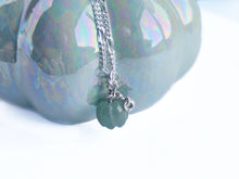 Load image into Gallery viewer, Micro aventurine gemstone sterling silver pumpkin necklace
