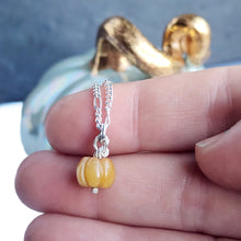 Load image into Gallery viewer, Micro aventurine gemstone sterling silver pumpkin necklace
