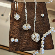 Load image into Gallery viewer, Sterling Silver Birdnest necklace.
