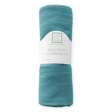 Load image into Gallery viewer, Teal Muslin Swaddle Blanket, Premium Cotton

