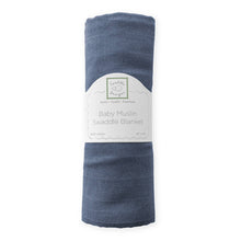 Load image into Gallery viewer, Denim Muslin Swaddle Blanket, Premium Cotton
