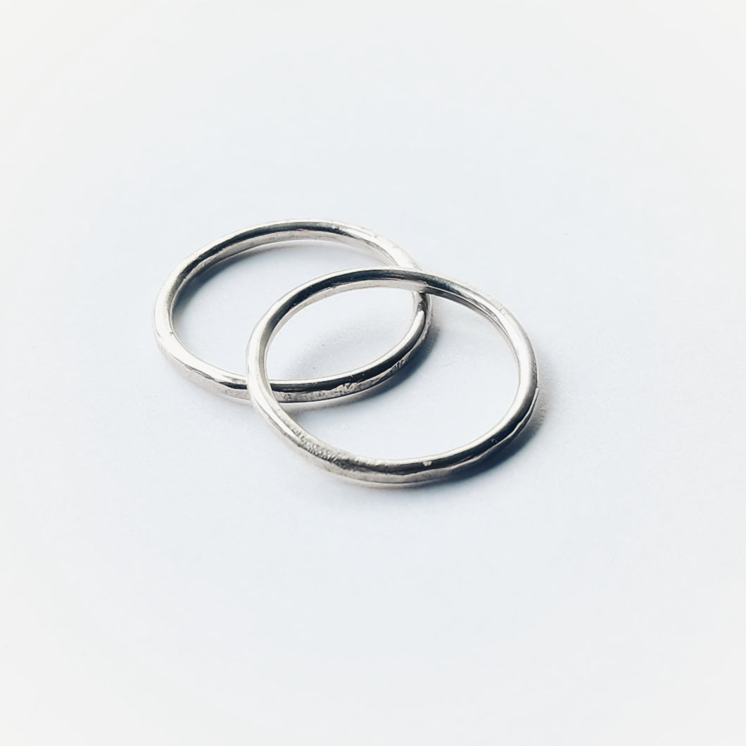 Sterling silver stacking ring pair