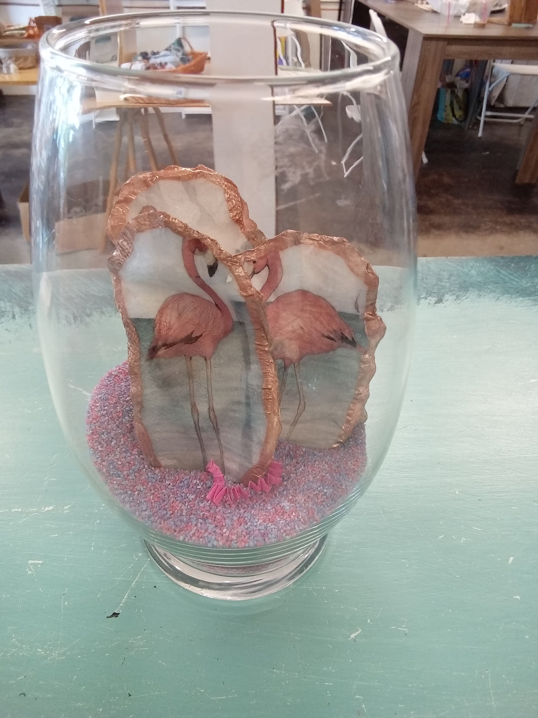 Flamingos in a Vase