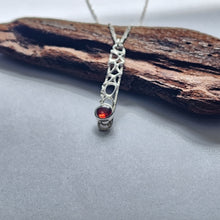 Load image into Gallery viewer, Sterling silver bubble necklace with garnet
