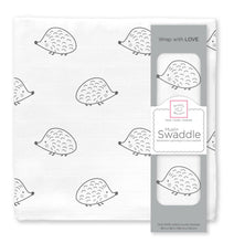 Load image into Gallery viewer, Hedgehog Soft Black Muslin Swaddle Blanket, Premium Cotton
