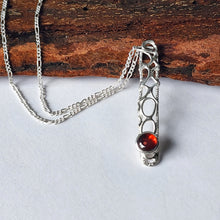 Load image into Gallery viewer, Sterling silver bubble necklace with garnet
