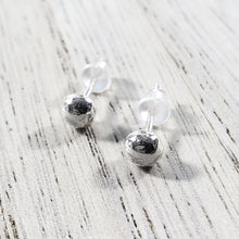 Load image into Gallery viewer, Ball stud sterling silver earrings
