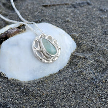 Load image into Gallery viewer, Sterling Silver and aquamarine necklace signature bubbles and lace collection
