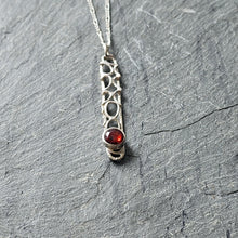 Load image into Gallery viewer, Sterling silver bubble necklace with garnet
