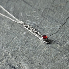 Load image into Gallery viewer, Sterling silver bubble necklace with garnet
