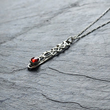 Load image into Gallery viewer, Sterling silver bubble necklace with garnet
