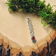 Load image into Gallery viewer, Sterling silver bubble necklace with garnet
