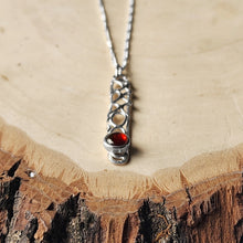 Load image into Gallery viewer, Sterling silver bubble necklace with garnet
