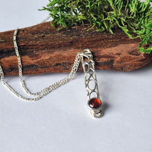 Load image into Gallery viewer, Sterling silver bubble necklace with garnet
