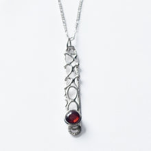 Load image into Gallery viewer, Sterling silver bubble necklace with garnet
