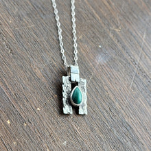 Load image into Gallery viewer, Sterling silver and malachite drop necklace
