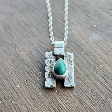 Load image into Gallery viewer, Sterling silver and malachite drop necklace
