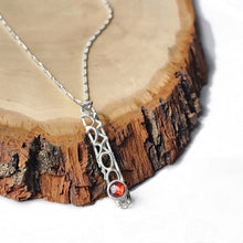 Load image into Gallery viewer, Sterling silver bubble necklace with garnet
