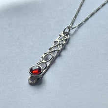 Load image into Gallery viewer, Sterling silver bubble necklace with garnet
