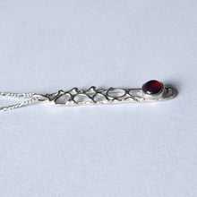 Load image into Gallery viewer, Sterling silver bubble necklace with garnet
